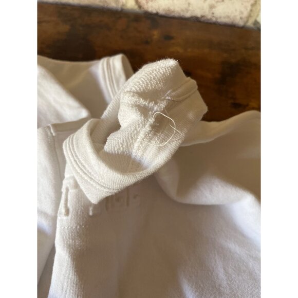 Fabletics Womens White Cropped Sweatshirt "Never Settle" Embossed Text Size M - Picture 12 of 12